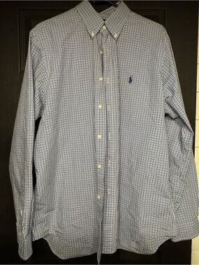 Ralph Lauren Blue & White Check Button-Down Shirt